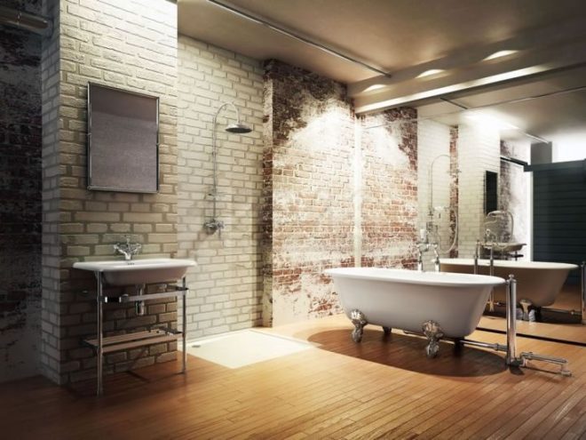 Loft-Style Bathroom Design Ideas and 50+ Photos of the best interiors