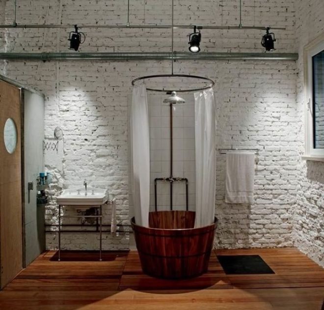 Loft-Style Bathroom Design Ideas and 50+ Photos of the best interiors