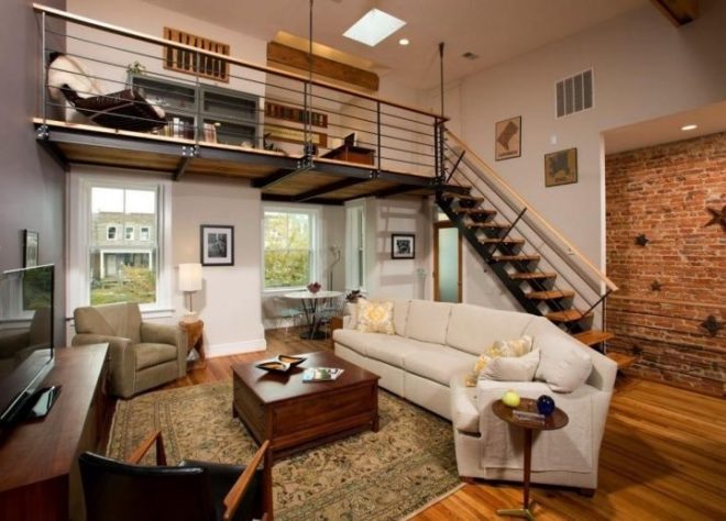 Loft-Style Living Room Design Ideas and 50+ Photos of the best interiors