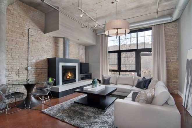 Loft-Style Living Room Design Ideas and 50+ Photos of the best interiors