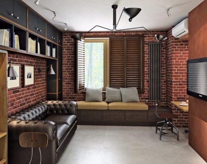Loft-Style Living Room Design Ideas and 50+ Photos of the best interiors