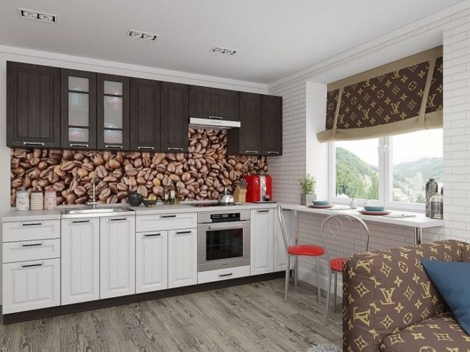 300 White and Brown Kitchen Design Ideas
